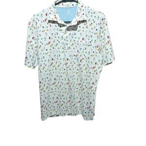 Johnnie-O Hanging Out men's polo medium daiquiri party shirt